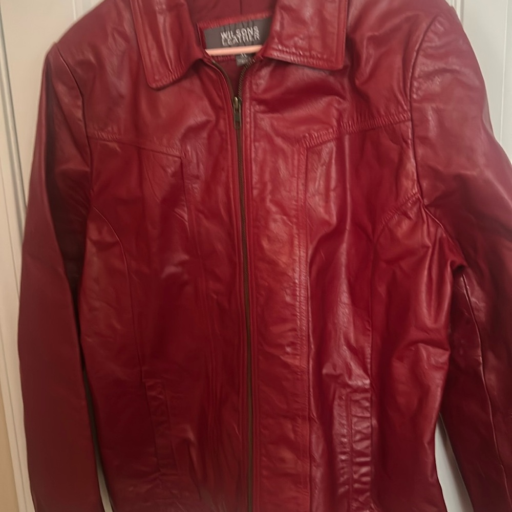 WILSONS LEATHER Red Leather Jacket Sz S Small